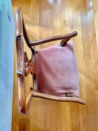 Juego 2 Sillas Clásicas Madera Tapizado Rosa