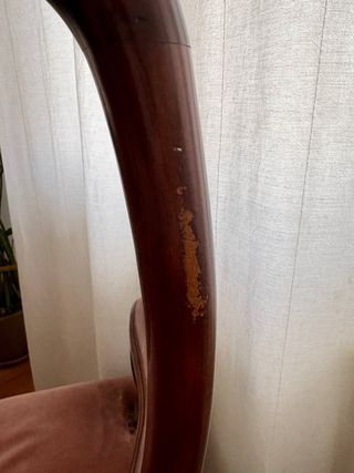 Juego 2 Sillas Clásicas Madera Tapizado Rosa