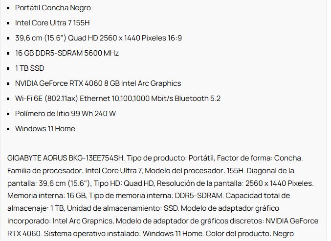 Portátil Gigabyte AORUS(GAMER TOTAL) afbeelding 8