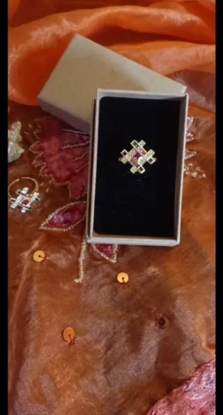 Anello placatto oro 18k  regolabile