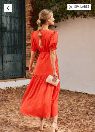 Vestido flores coral Polin et Moi