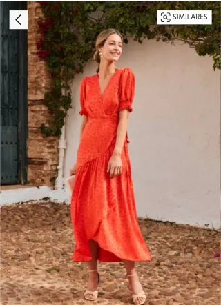 Vestido flores coral Polin et Moi