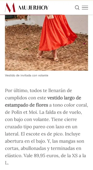 Vestido flores coral Polin et Moi