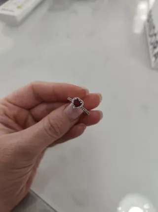 Anello Pandora Cuore Rosso Argento
