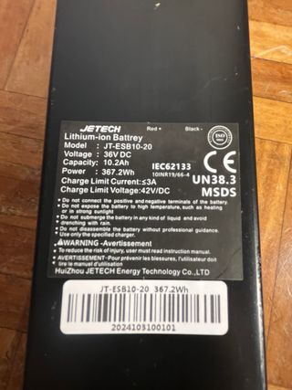 Batería Patinete Eléctrico cecotec bongo D40XL