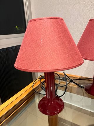 Lámparas noche burdeos con bombillas (2 unidades)