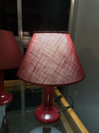 Lámparas noche burdeos con bombillas (2 unidades)