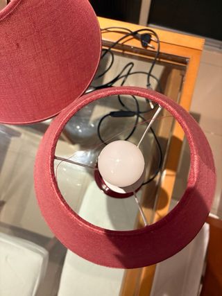 Lámparas noche burdeos con bombillas (2 unidades)