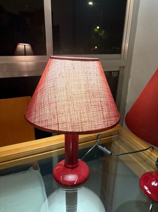 Lámparas noche burdeos con bombillas (2 unidades)