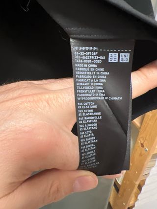 Camisa Uniqlo Slim Fit Negra Talla S