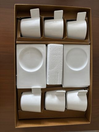 Tazas y platos de café, juego de 6 unidades.