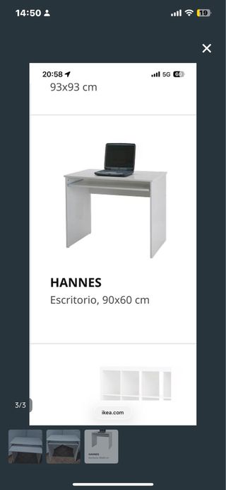 Escritorio blanco con bandeja extraíble