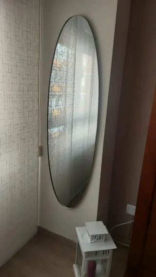 Espejo Ovalado Dorado Metal