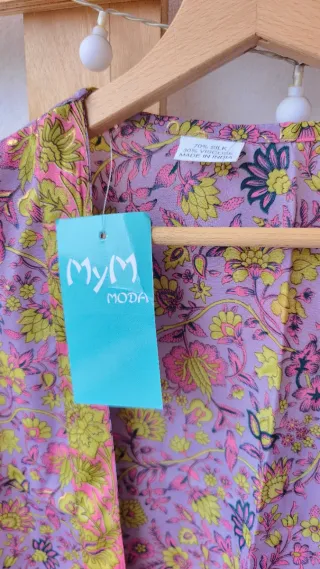 Kimono de seda natural multicolor