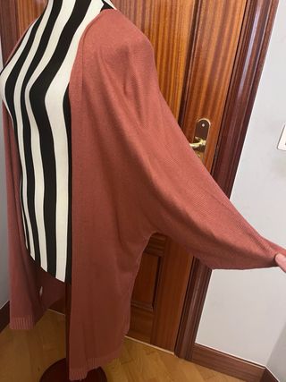 Chaqueta punto rosa palo talla única