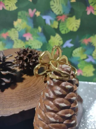 Anillo Acero Flor Ajustable Dorado