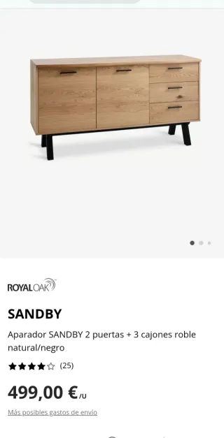 Aparador Sandby Roble Natural y Negro