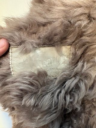 Cappotto lungo in montone shearling beige vintage