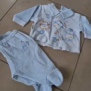 Set 3 pigiamini nascita ciniglia 1 mese