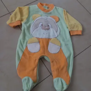 Set 3 pigiamini nascita ciniglia 1 mese