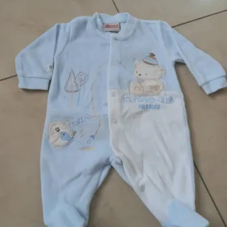 Set 3 pigiamini nascita ciniglia 1 mese