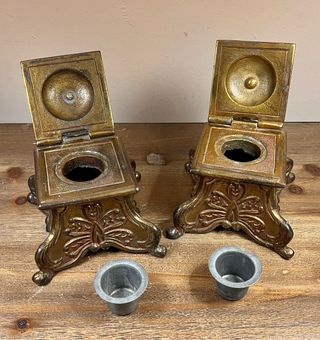 Pareja de tinteros franceses Napoleón III S.XIX