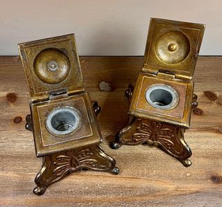 Pareja de tinteros franceses Napoleón III S.XIX