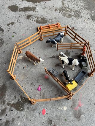 Juego de granja con animales y vallas