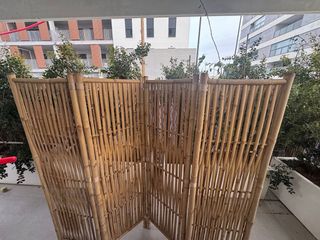 Biombo de bambú plegable
