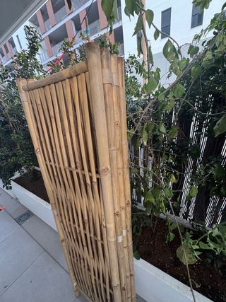 Biombo de bambú plegable