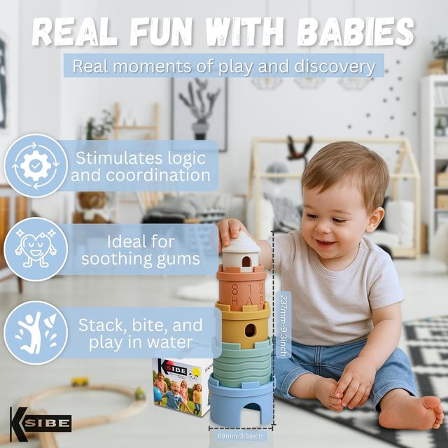 KSIBE. Cubos apilables de silicona para bebé.