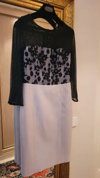 Vestido negro y gris