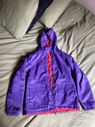Chaqueta impermeable Quechua morada-rosa 8-9 años