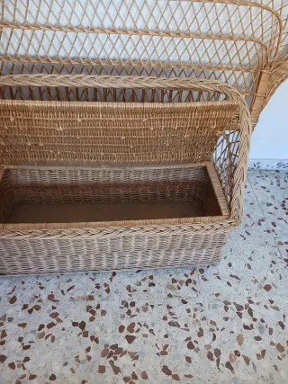 Cabecero y baúl de mimbre