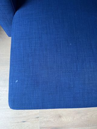 Divano IKEA a 3 posti con chaise longue blu