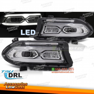 FAROS DELANTEROS LED COMPLETOS CROMADOS PARA DODG