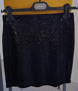 Falda corta Mango lentejuelas