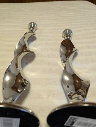 Set 2 Candelabros Espiral Aluminio