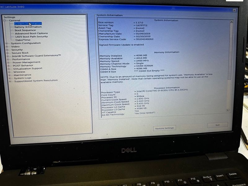 Dell Latitude 3490 (i3-8th) para piezas afbeelding 2