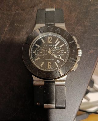 Reloj Bvlgari Cronógrafo Negro/Plata