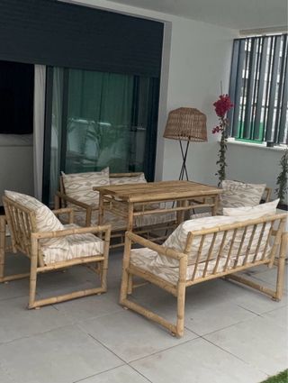 Sillón de bambú para jardín