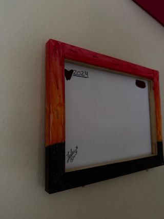 Cuadro atardecer palmeras pintado a mano