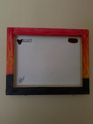 Cuadro atardecer palmeras pintado a mano