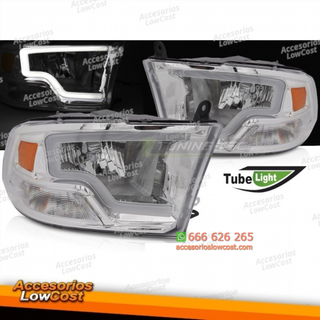 FAROS DELANTEROS PARA DODGE RAM 09-18 LUZ DE TUBO