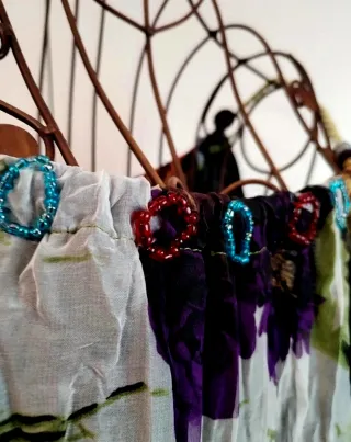 Abito verde e multicolor