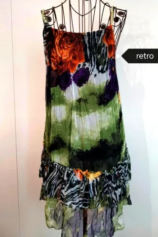 Abito verde e multicolor