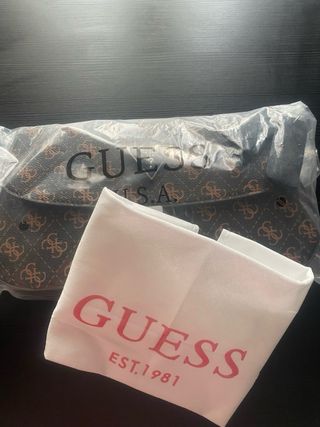 Borsa Guess Monogram Marrone e Nera