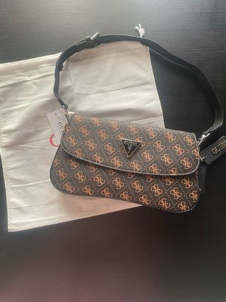 Borsa Guess Monogram Marrone e Nera