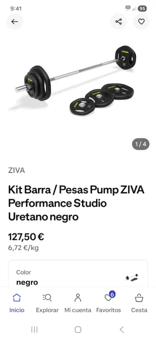 Kit de barra con discos de pesas
