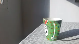 Taza de porcelana con diseño de conejo